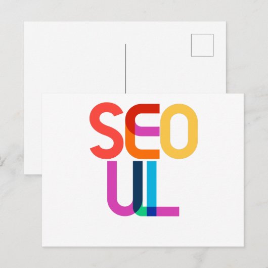 Seoul South Korea Pop Art Letters Briefkaart (Voorkant / Achterkant)