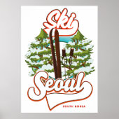 Seoul South Korea Ski logo Poster (Voorkant)