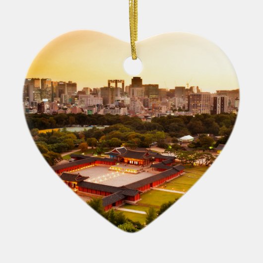 Seoul South Korea Skyline Keramisch Ornament (Voorkant)