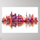 Seoul South Korea Skyline Poster (Voorkant)