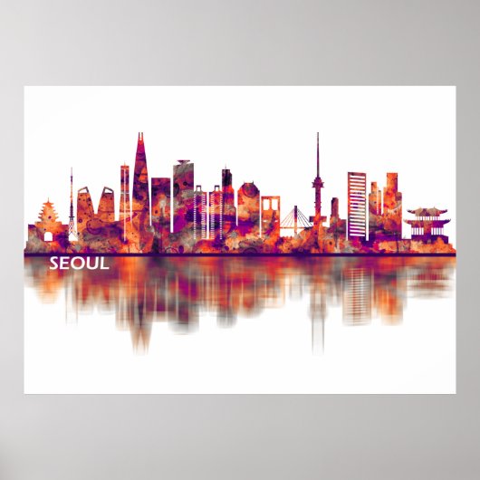 Seoul South Korea Skyline Poster (Voorkant)