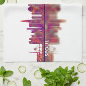 Seoul South Korea Skyline Theedoek (Gevouwen)