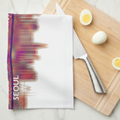 Seoul South Korea Skyline Theedoek (Quarter Fold)