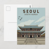 Seoul South Korea Travel Art  Briefkaart (Voorkant / Achterkant)