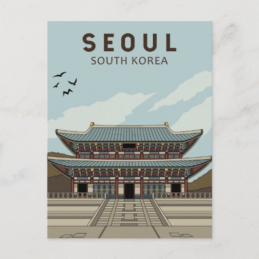 Seoul South Korea Travel Art  Briefkaart (Voorkant)