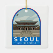 Seoul South Korea Travel Art  Keramisch Ornament (Achterkant)