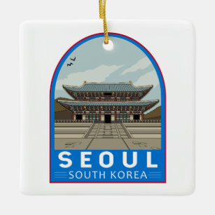 Seoul South Korea Travel Art  Keramisch Ornament