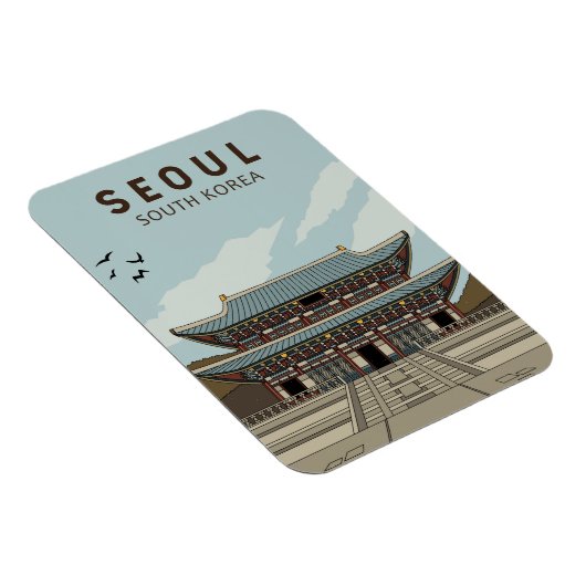Seoul South Korea Travel Art  Magneet (Rechterzijde)