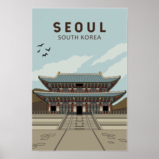 Seoul South Korea Travel Art  Poster (Voorkant)