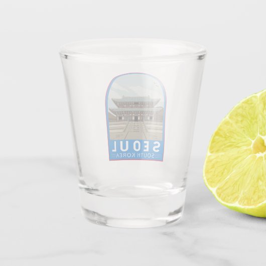 Seoul South Korea Travel Art  Shot Glas (Achterkant)