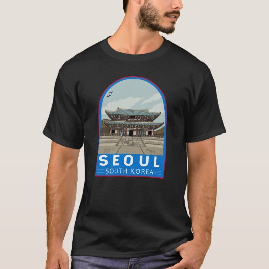 Seoul South Korea Travel Art  T-shirt (Voorkant)