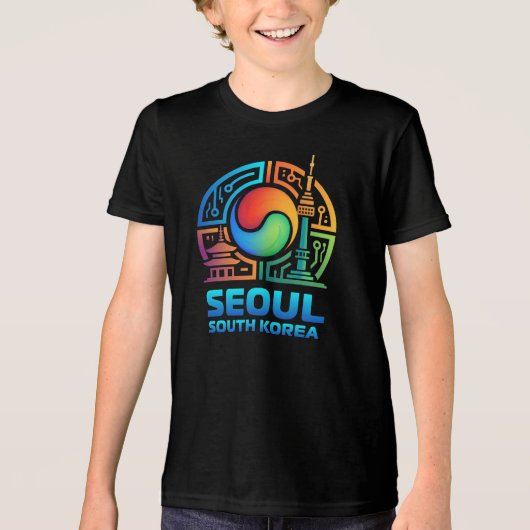 Seoul South Korea Tri-Blend Shirt (Voorkant)