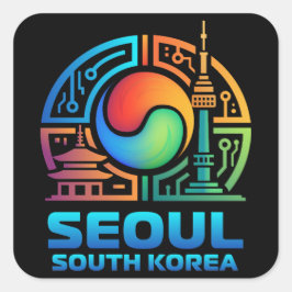 Seoul South Korea Vierkante Sticker