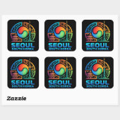 Seoul South Korea Vierkante Sticker (Vel)