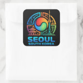 Seoul South Korea Vierkante Sticker (Tas)