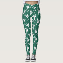 Seoul Spirit Sports Leggings Wit op Groen