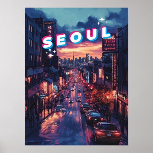 Seoul Sunset: een levendige stadsreis Poster (Voorkant)