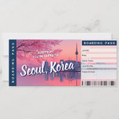 Seoul Surprise Trip Boarding Pass Gift Ticket Card Kaart (Voorkant)