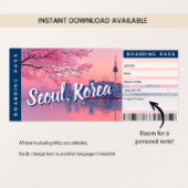 Seoul Surprise Trip Boarding Pass Gift Ticket Card Kaart