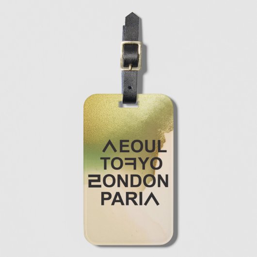 SEOUL TOKYO LONDEN PARIJS BAGAGELABEL (Voorkant (verticaal))