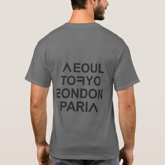SEOUL TOKYO LONDEN PARIJS T-SHIRT (Achterkant)