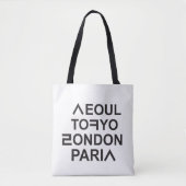 SEOUL TOKYO LONDEN PARIJS TOTE BAG (Voorkant)