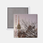 Seoul Tower/ Namsan Park, Seoul, Zuid-Korea Magneet (Voorkant / Achterkant)