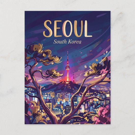 Seoul Tower Zuid-Korea Briefkaart (Voorkant)