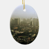 Seoul van de foto boven de stad keramisch ornament (Achterkant)