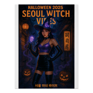 Seoul Witch Vibes - Halloween 2025 Perfect Poster