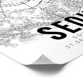 Seoul Zuid-Korea 서 Minimalistische kaart Art Poster (Hoek)