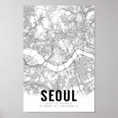 Seoul Zuid-Korea 서 Minimalistische kaart Art Poster (Voorkant)