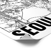 Seoul Zuid-Korea 서 Minimalistische kaart Art Poster (Hoek)