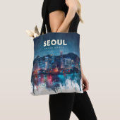 Seoul Zuid-Korea Aquarel Reis Kunst Tote Bag (Dichtbij)