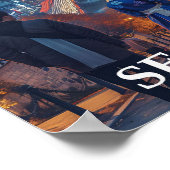 Seoul Zuid-Korea Artistieke Reis Illustratie Poster (Hoek)