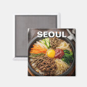 Seoul Zuid-Korea Bibimbap Magneet (Voorkant / Achterkant)
