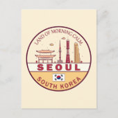 Seoul Zuid-Korea City Skyline Embleem Briefkaart (Voorkant)