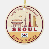 Seoul Zuid-Korea City Skyline Embleem Keramisch Ornament (Voorkant)