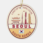 Seoul Zuid-Korea City Skyline Embleem Keramisch Ornament (Links)