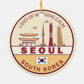 Seoul Zuid-Korea City Skyline Embleem Keramisch Ornament (Achterkant)