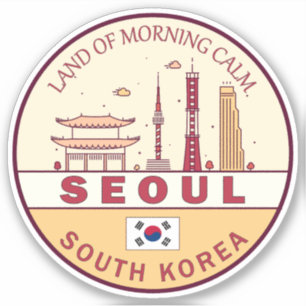Seoul Zuid-Korea City Skyline Embleem Sticker