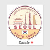 Seoul Zuid-Korea City Skyline Embleem Sticker (Vel)