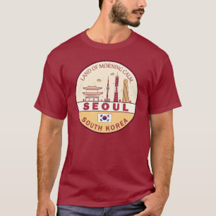 Seoul Zuid-Korea City Skyline Embleem T-shirt