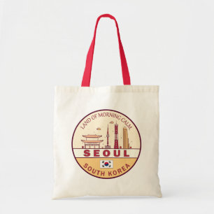 Seoul Zuid-Korea City Skyline Embleem Tote Bag
