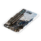 Seoul Zuid-Korea Cityscape Vintage Reizen Magneet (Linkerzijde)