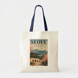 Seoul Zuid-Korea Illustratie Reizen Kunst Vintage Tote Bag