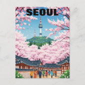 Seoul Zuid-Korea Kersenbloesems Briefkaart (Voorkant)