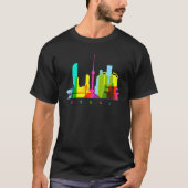 Seoul Zuid-Korea Kleurrijke Zuid-Koreaanse Skyline T-shirt (Voorkant)