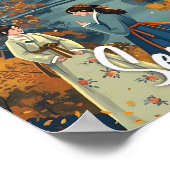 Seoul Zuid-Korea  kunst reisillustratie Poster (Hoek)