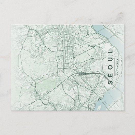 Seoul Zuid-Korea Minimaal Briefkaart (Voorkant)